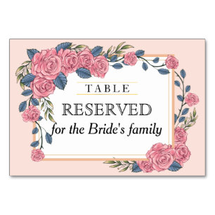 Numéro De Table Table réservée du mariage du cadre rose art déco v