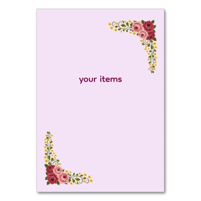 Numéro De Table Table Tent Sign (Dos)