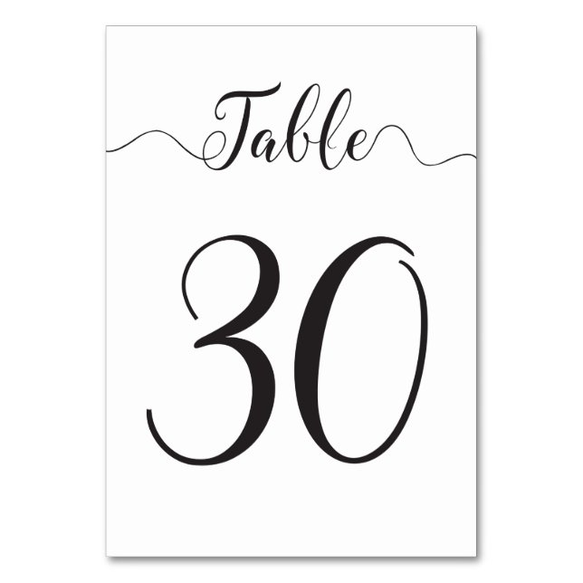Numéro De Table Tableau 30 sur 30 (Par défaut)