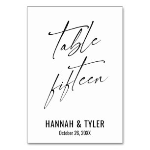 Numéro De Table Tableau de la typographie contemporaine Elégante Q