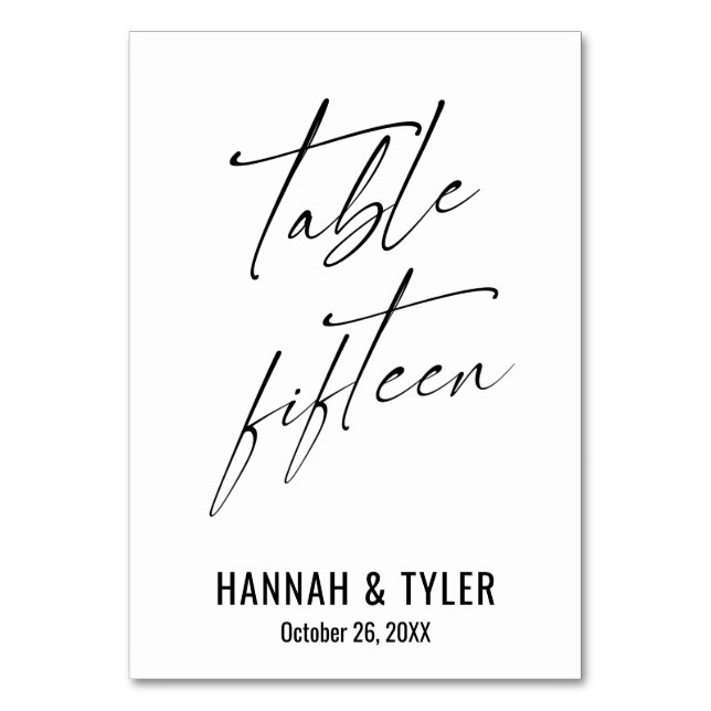 Numéro De Table Tableau de la typographie contemporaine Elégante Q (Par défaut)