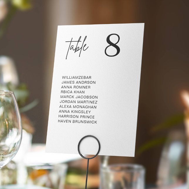 Numéro De Table Tableau de numérotation de table de mariage minima (Créateur téléchargé)