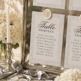 Numéro De Table Tableau de placement de mariage à rayures mauves O