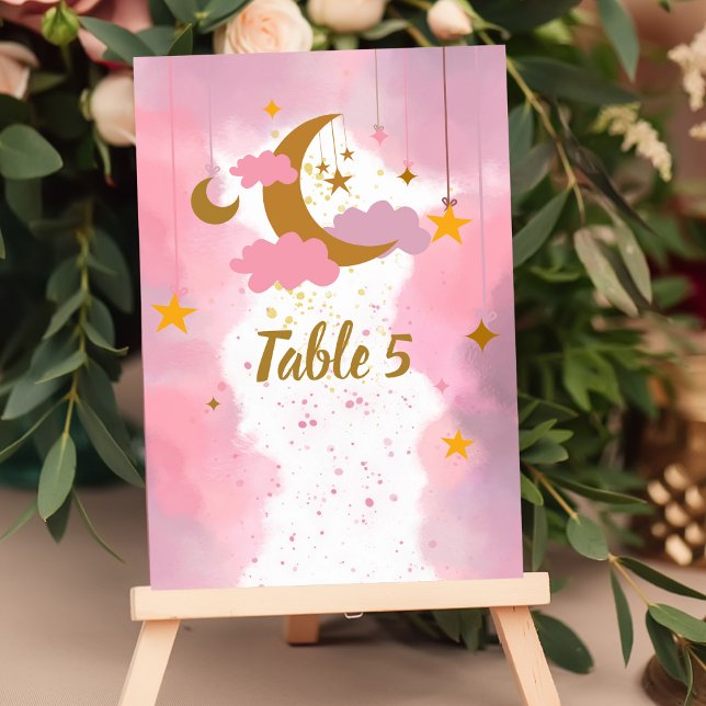 Numéro De Table Tableau de siège Twinkle Twinkle Little Star Rose (Créateur téléchargé)