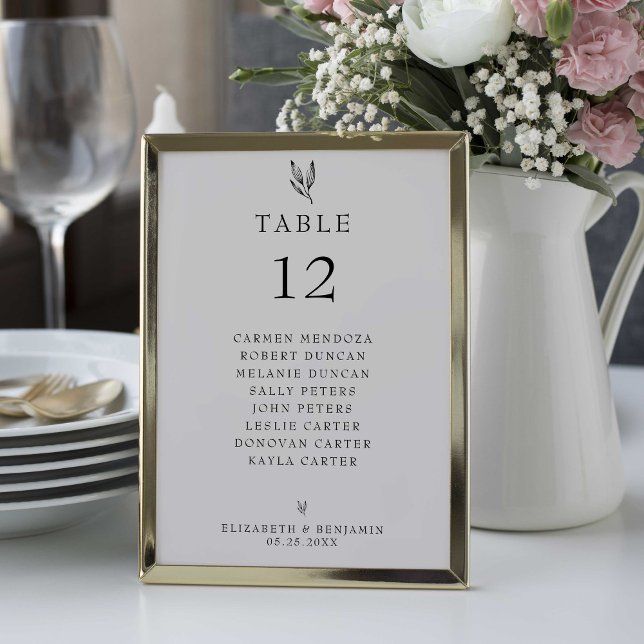 Numéro De Table Tableau des sièges mariages minimaliste (Créateur téléchargé)