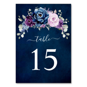 Numéro De Table Tableau Mariage des fleurs de lilac de la marine b