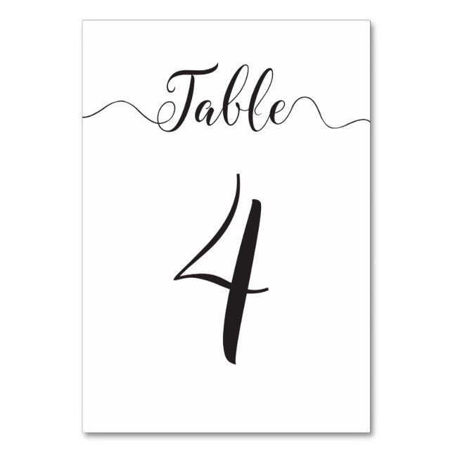 Numéro De Table Tableau mariage numéro 4 (Par défaut)