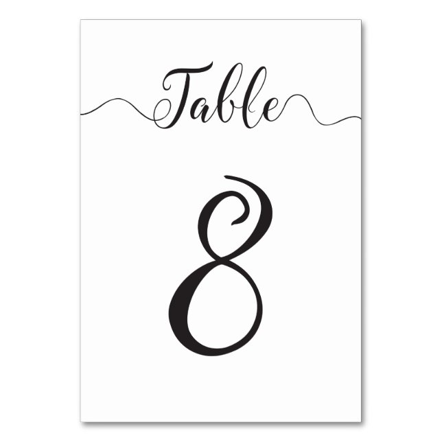 Numéro De Table Tableau mariage numéro 8 (Par défaut)