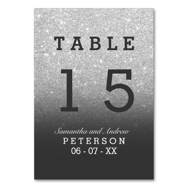 Numéro De Table Tableau mariage ombre argent faux parties scintill (Par défaut)