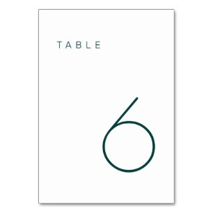 Numéro De Table Tableau minimaliste moderne Emerald Green Table Nu