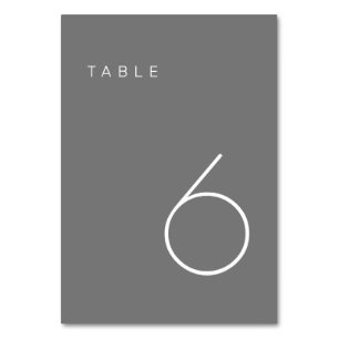 Numéro De Table Tableau minimaliste moderne Gris et blanc