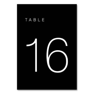 Numéro De Table Tableau minimaliste moderne noir et blanc Numéro 1