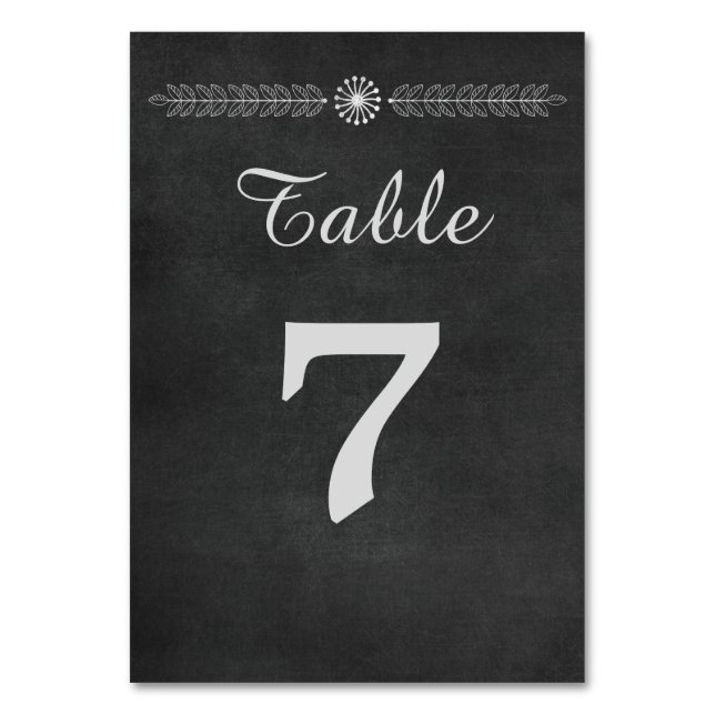 Numéro De Table Tableau noir et blanc Mariage (Par défaut)