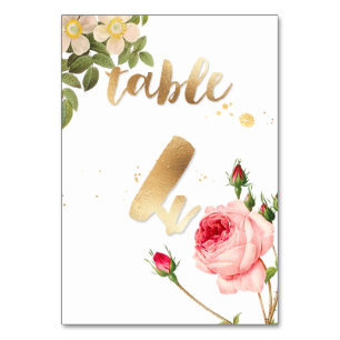 Numéro De Table Tableau PixDezines 4/Roses Vintages/Redoute