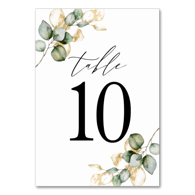 Numéro De Table Tableau vert numéro 10 (Par défaut)