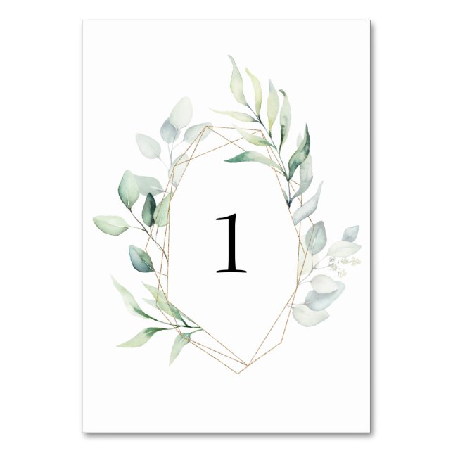Numéro De Table Tableau vert Numéro 1 Mariage (Par défaut)