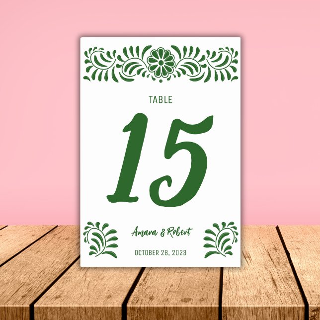 Numéro De Table Talavera mexicain vert (Créateur téléchargé)