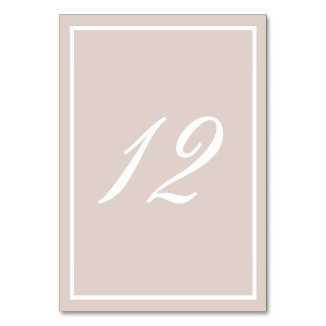 Numéro De Table Taupe et calligraphie blanche (Par défaut)