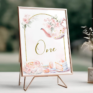 Numéro De Table Tea Party à Fête des mariées rose