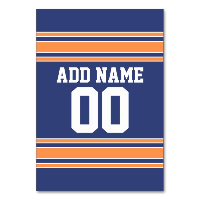 Numéro De Table Team Jersey Stripes Nom et numéro personnalisés (Par défaut)
