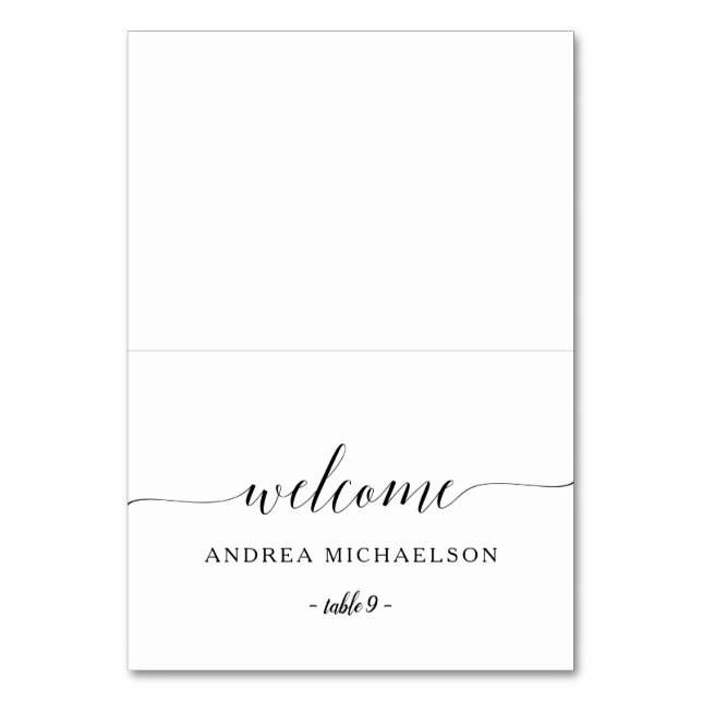 Numéro De Table Tente mariage Place Card - Calligraphie romantique (Par défaut)