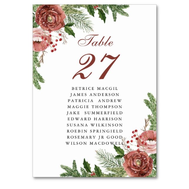 Numéro De Table Terracotta Floral Ping Bough Mariage Nom du client (Créateur téléchargé)