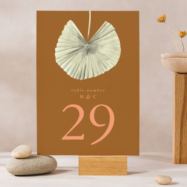 Numéro De Table Terracotta Pampas Herbe Jungle tropicale (Créateur téléchargé)