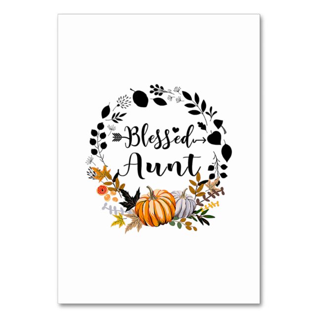 Numéro De Table Thanksgiving Bienheureuse Tante Citrouille Thanksg (Par défaut)