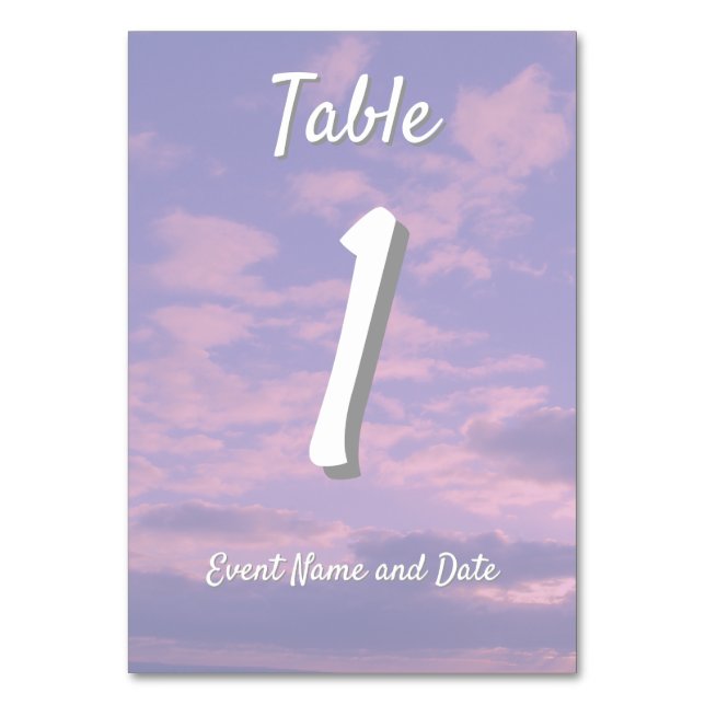 Numéro De Table Thème d'amour des nuages de rêve (Par défaut)