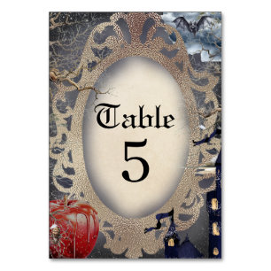 Numéro De Table Thème de légende blanche de neige d'Halloween effr