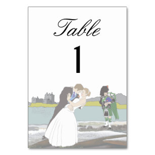 Numéro De Table Thème écossais et celtique traditionnel de mariage
