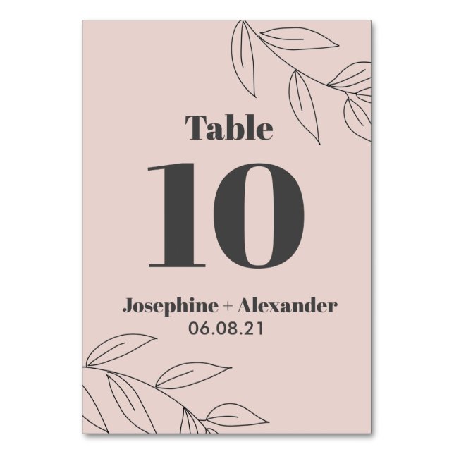 Numéro De Table Thème moderne minimal (Par défaut)