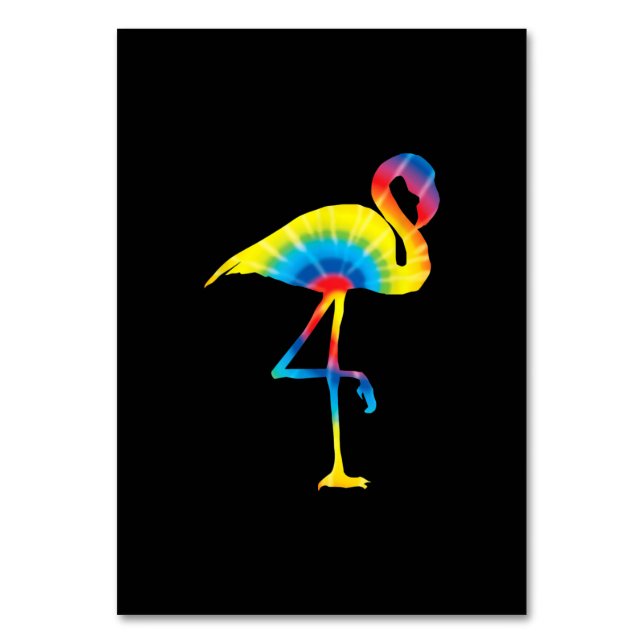 Numéro De Table Tie Dye Flamant rose arc-en-ciel Imprimer Oiseau A (Par défaut)