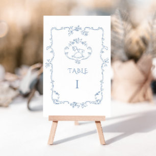 Numéro De Table Toile de Jouy cadre élégant vintage shower bébé