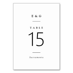 Numéro De Table Tout Simplement Design   Mariage noir et blanc