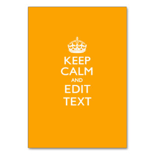 Numéro De Table Traffic Yellow Background Keep Calm And Your Text