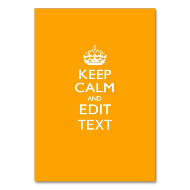 Numéro De Table Traffic Yellow Background Keep Calm And Your Text (Par défaut)