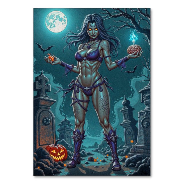 Numéro De Table Traite d'Halloween ou ami Zombie w Cerveau (Par défaut)