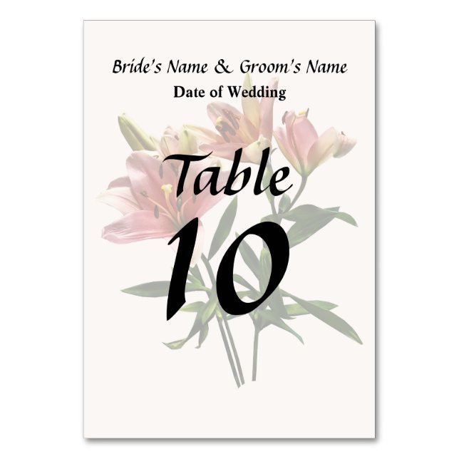 Numéro De Table Trio de lys rose (Par défaut)