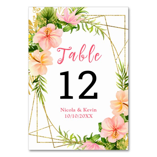Numéro De Table Tropical Jungle Floral Wedding (Par défaut)