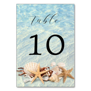 Numéro De Table Tropical Ocean Beach Seashell Mariage Numéro de ta