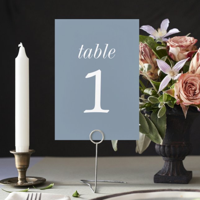 Numéro De Table True Simplicité 2 Dusty Blue Mariage Numéro de tab (Créateur téléchargé)
