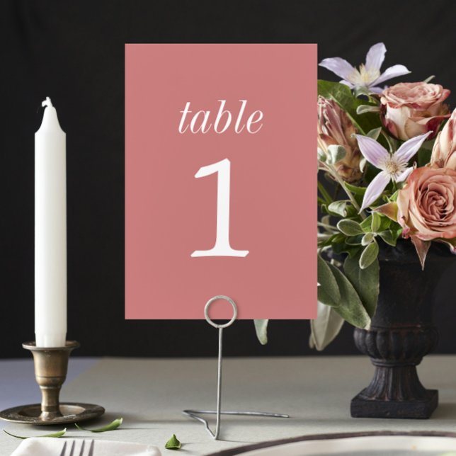 Numéro De Table True Simplicité 2 Dusty Rose Mariage Numéro de tab (Créateur téléchargé)