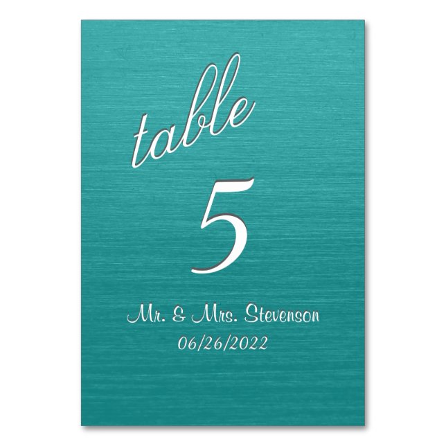 Numéro de table turquoise (Par défaut)