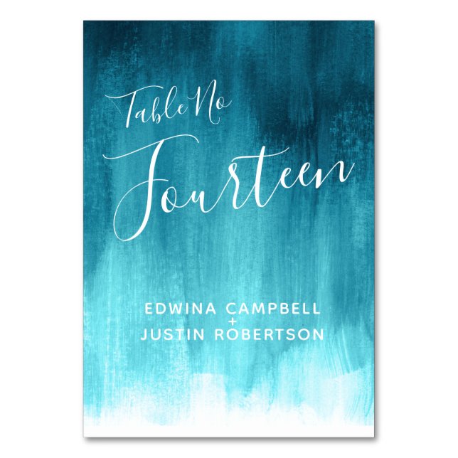 Numéro De Table Turquoise aqua art moderne tableau n° 14 (Par défaut)