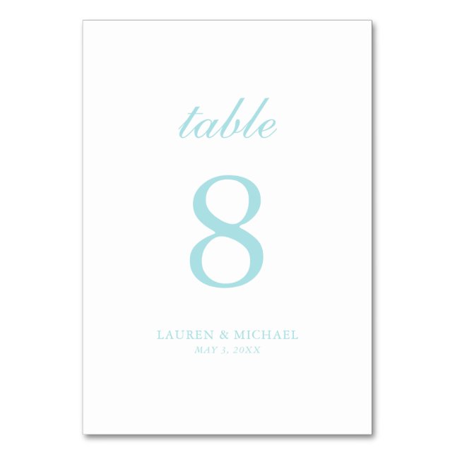 Numéro De Table Turquoise Et Blanc (Par défaut)