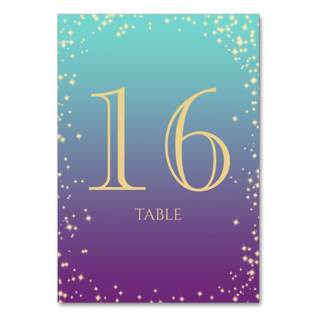 Numéro de table Turquoise et violet de Sparkle Omb (Par défaut)