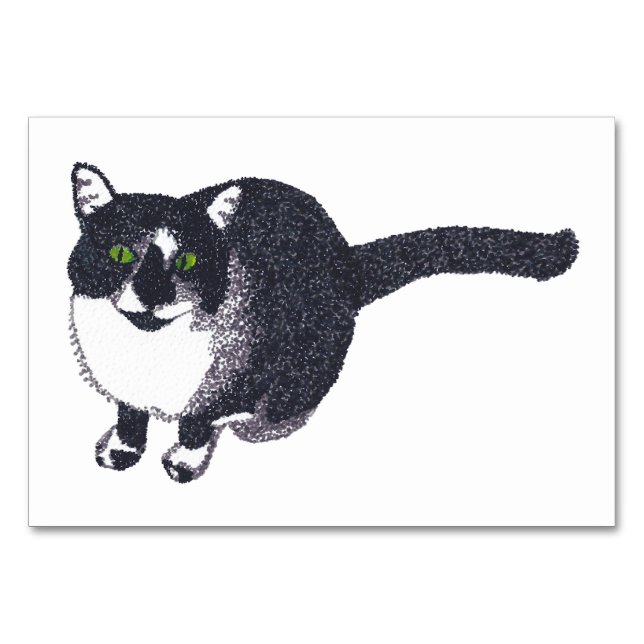 Numéro De Table Tuxedo Cat Lecture Flashcards pour adultes (Devant)