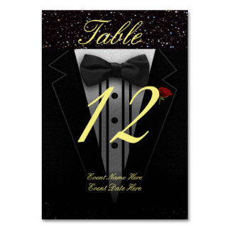 Numéro de table Tuxedo noir
