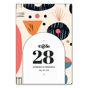 Numéro De Table Typographie et motif rétro vintage